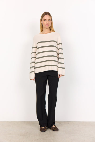 SC-KANITA STRIPE 21 Pullover Dusty Green