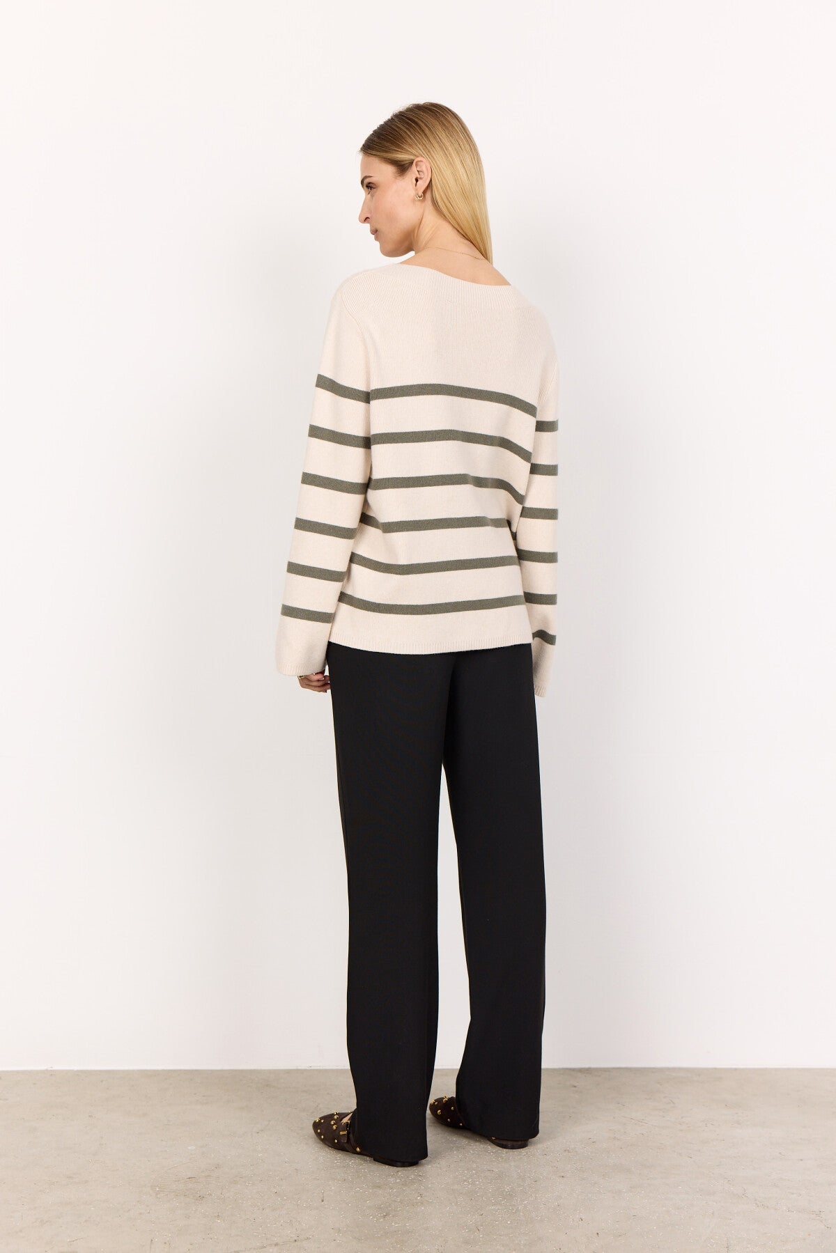 SC-KANITA STRIPE 21 Pullover Dusty Green