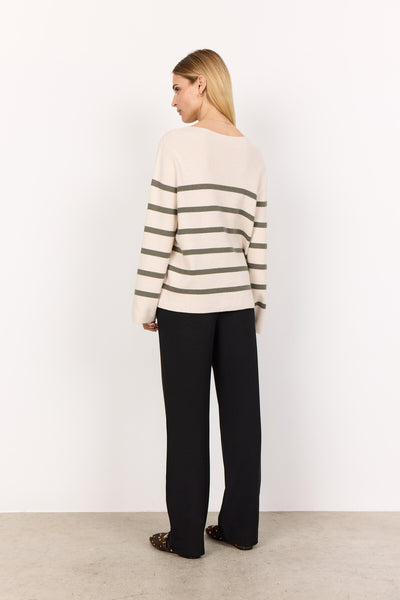 SC-KANITA STRIPE 21 Pullover Dusty Green