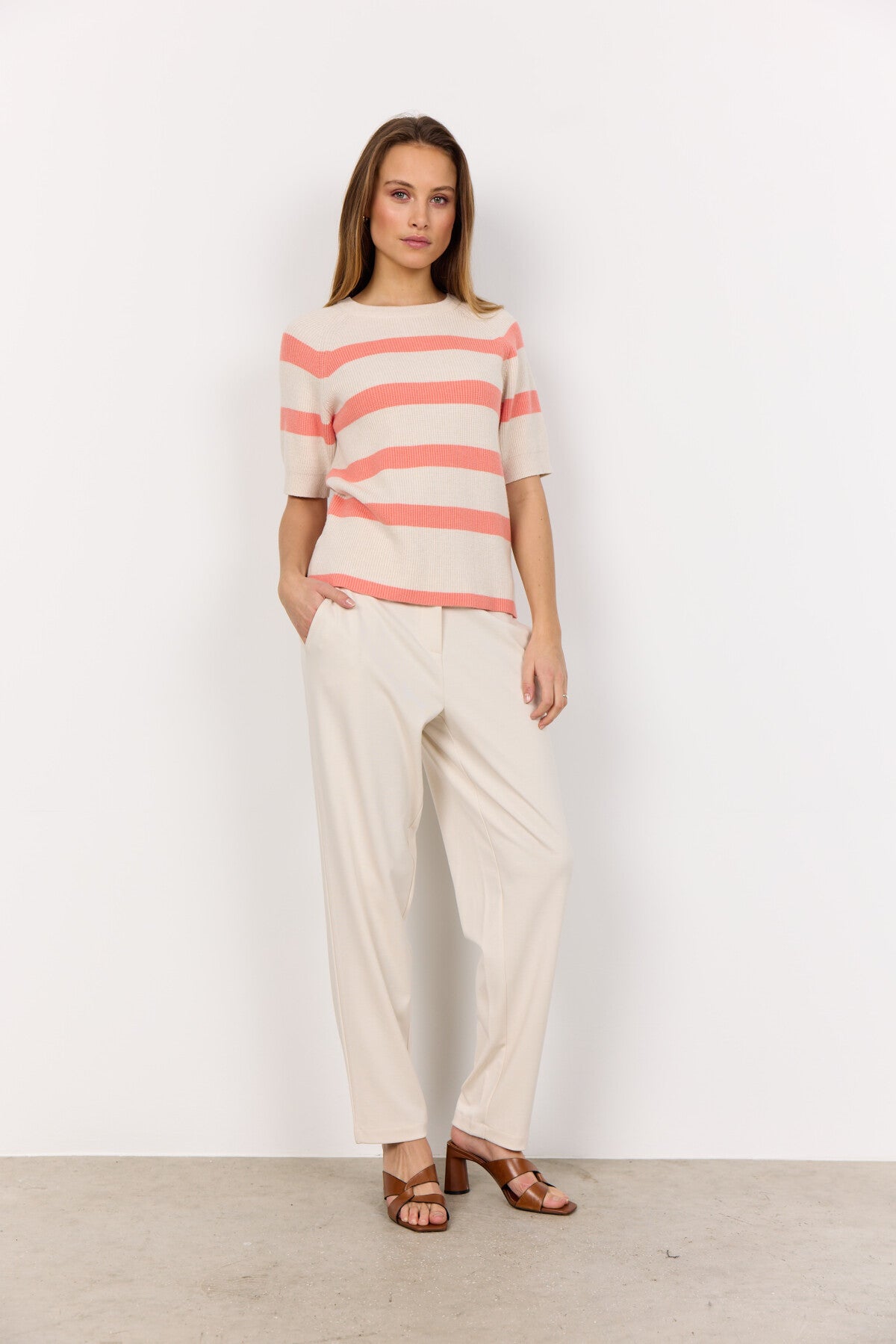 SC-KANITA STRIPE 19 Pullover Coral