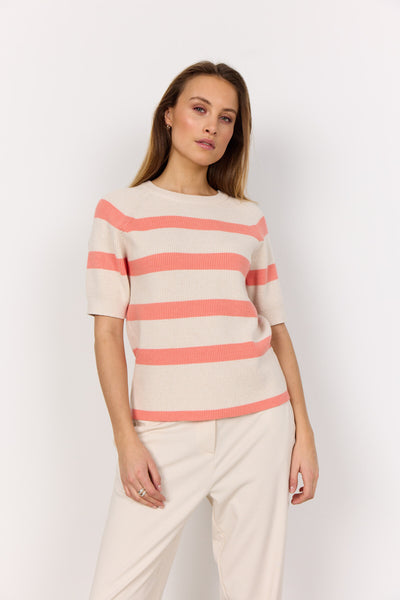 SC-KANITA STRIPE 19 Pullover Coral