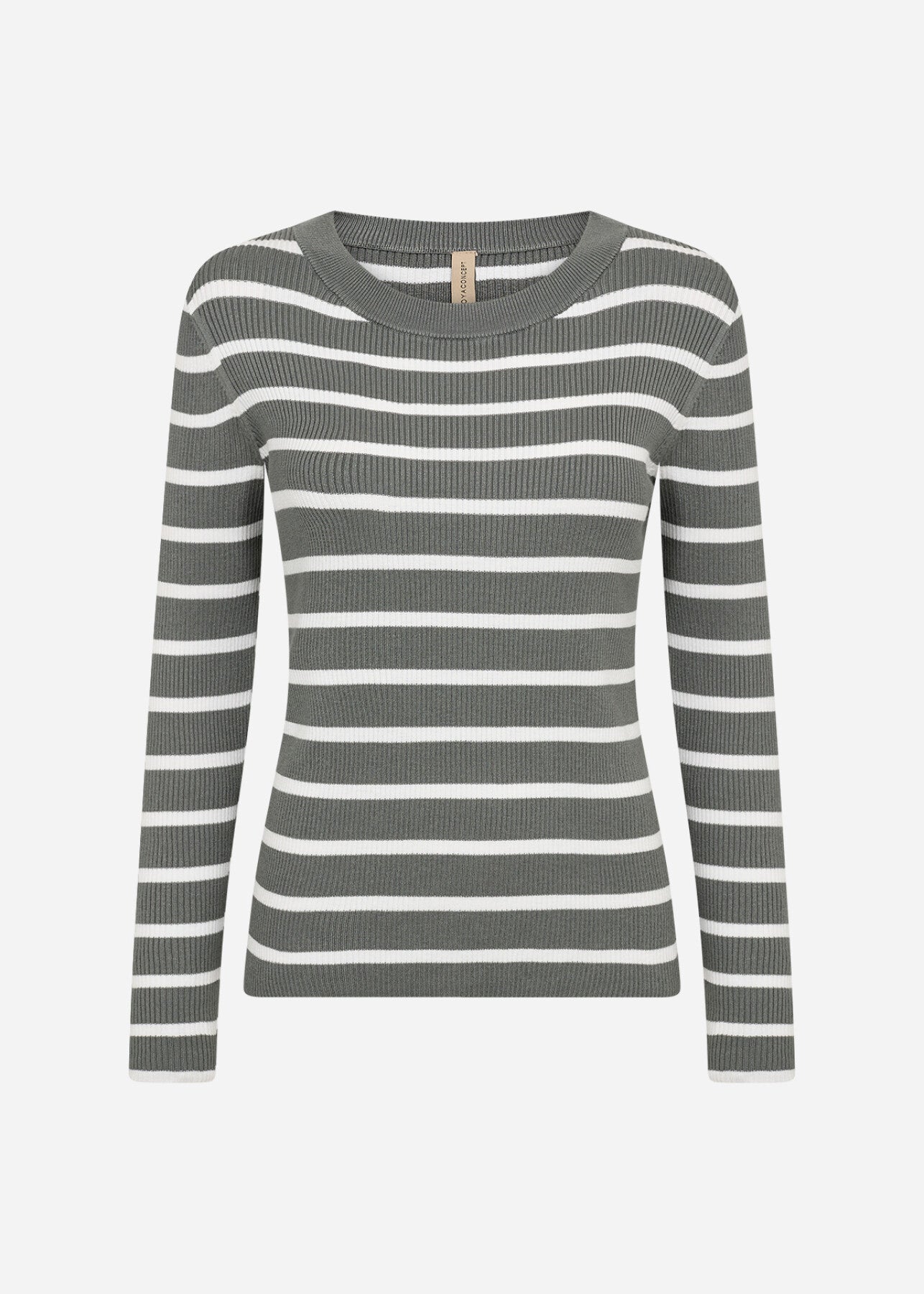 SC-DOLLIE STRIPE 777 Pullover Dusty Green