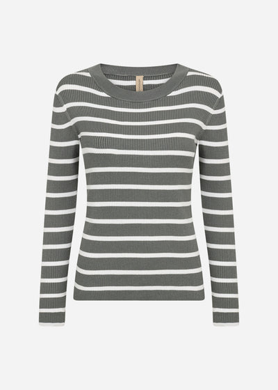 SC-DOLLIE STRIPE 777 Pullover Dusty Green