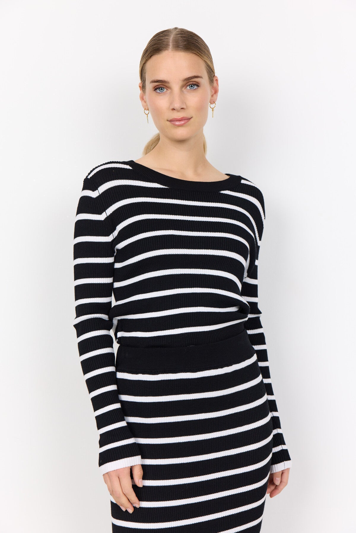 SC-DOLLIE STRIPE 777 Pullover Black