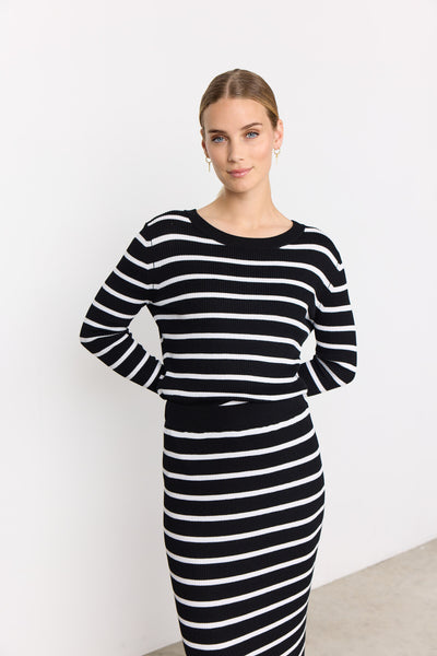 SC-DOLLIE STRIPE 777 Pullover Black