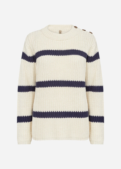 SC-REMONE STRIPE 32 Pullover Cream