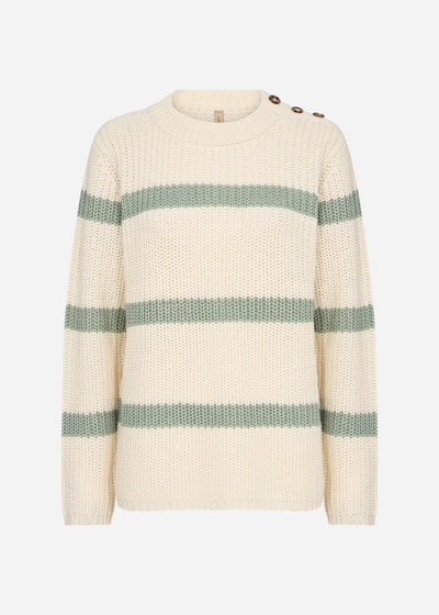 SC-REMONE STRIPE 32 Pullover Light green