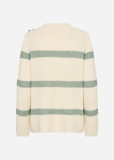 SC-REMONE STRIPE 32 Pullover Light green