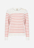 SC-DOLLIE STRIPE 783 Pullover Coral