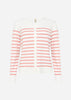 SC-DOLLIE STRIPE 784 Cardigan Coral