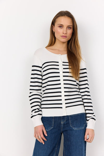 SC-DOLLIE STRIPE 784 Cardigan Black