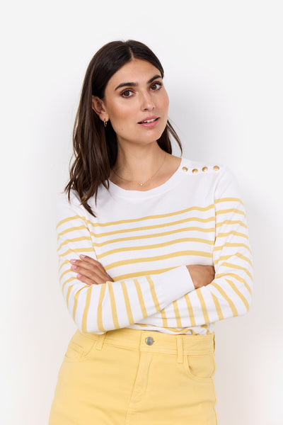 SC-DOLLIE STRIPE 783 Pullover Yellow