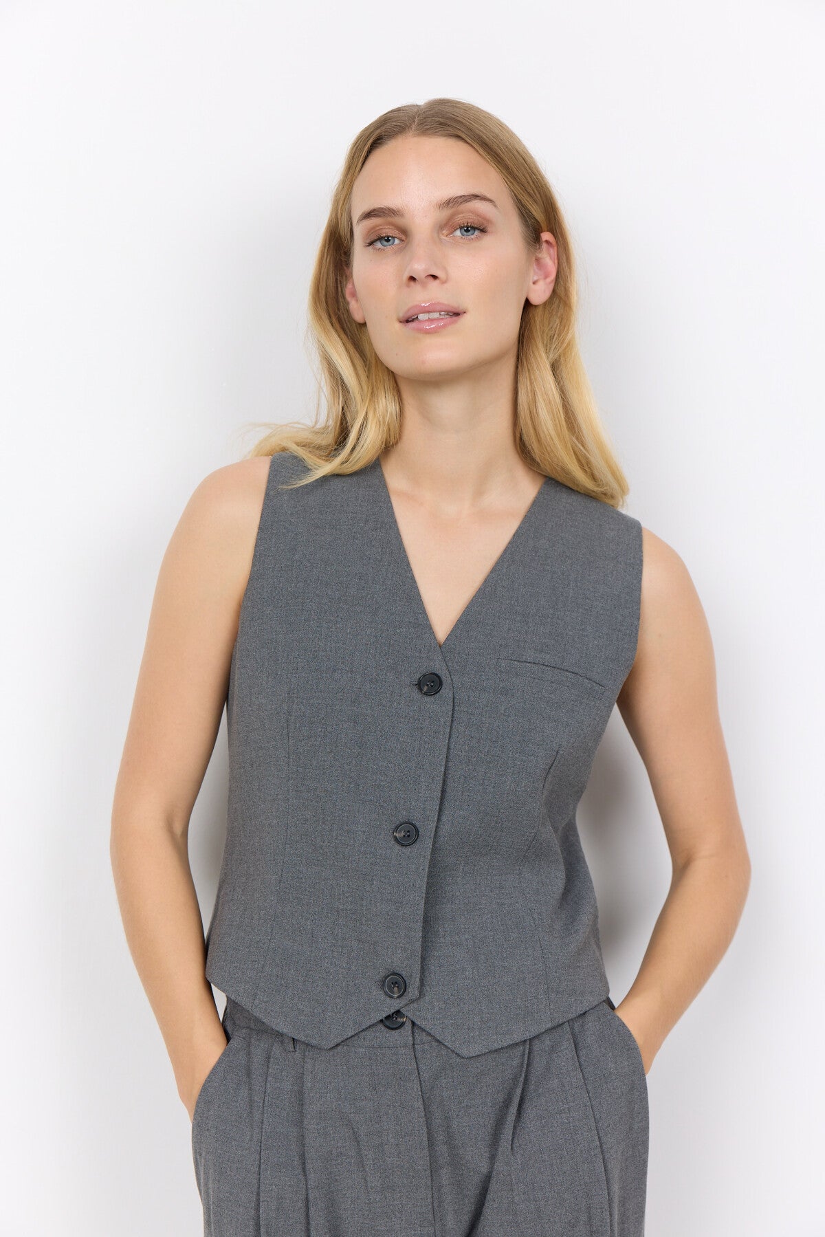 SC-FRANKIE 1 Waistcoat Grey