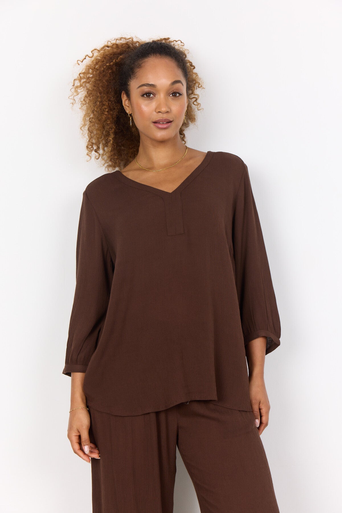 SC-RUTH TOP 1 Blouse Dark brown