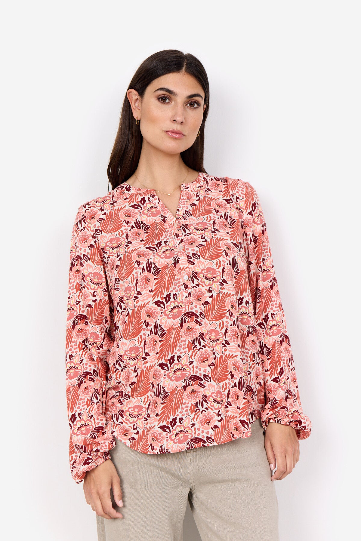 SC-PEARL 2 Blouse Coral