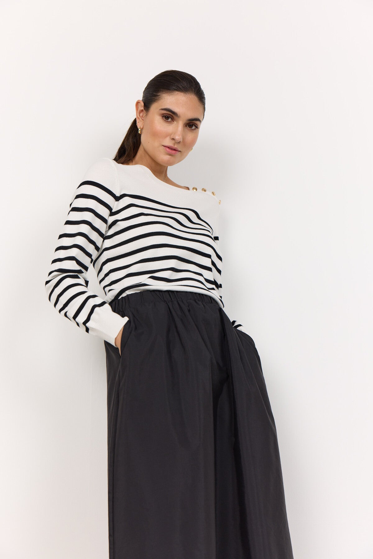 SC-DOLLIE STRIPE 783 Pullover Black