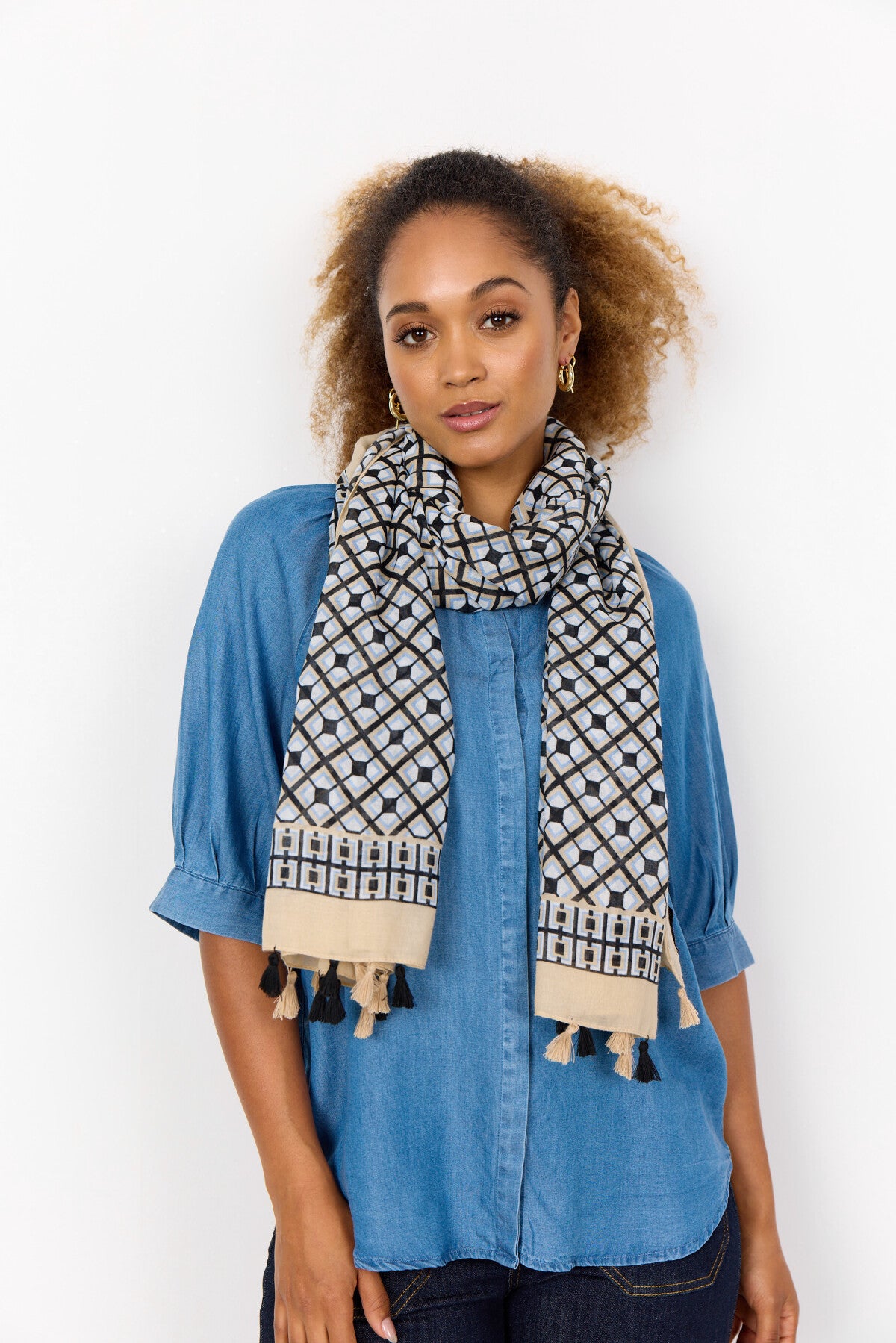 SC-POLKA 1 Scarf Light blue